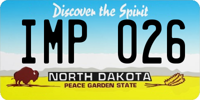 ND license plate IMP026