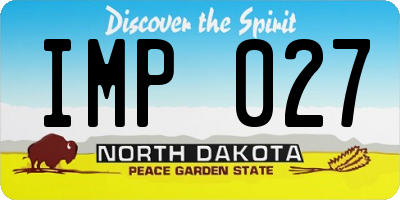 ND license plate IMP027