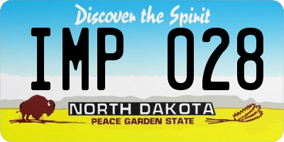 ND license plate IMP028