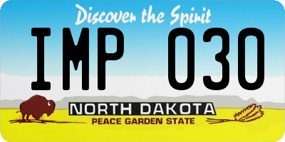 ND license plate IMP030
