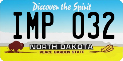 ND license plate IMP032