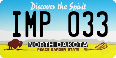 ND license plate IMP033
