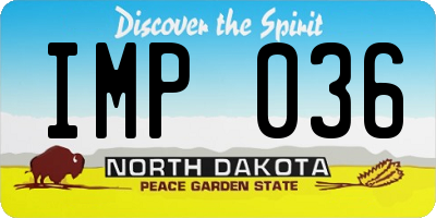 ND license plate IMP036