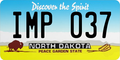 ND license plate IMP037