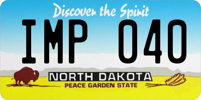 ND license plate IMP040