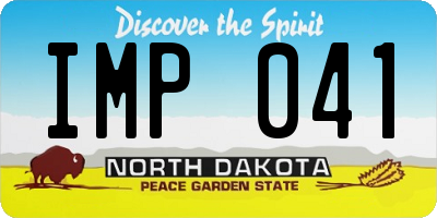 ND license plate IMP041