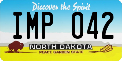 ND license plate IMP042