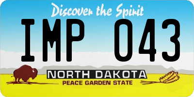 ND license plate IMP043