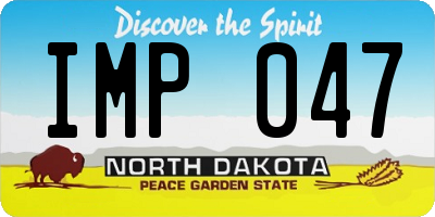 ND license plate IMP047