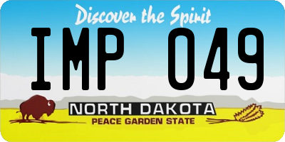 ND license plate IMP049
