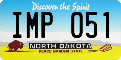 ND license plate IMP051