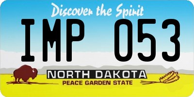 ND license plate IMP053