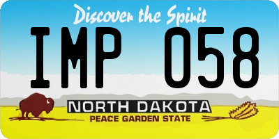 ND license plate IMP058