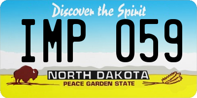 ND license plate IMP059