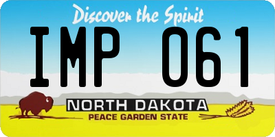 ND license plate IMP061