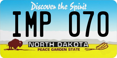 ND license plate IMP070