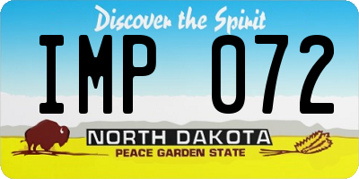 ND license plate IMP072