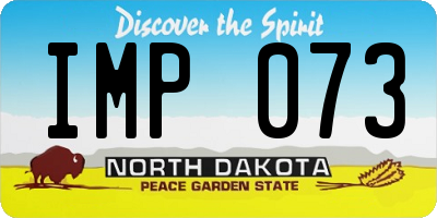 ND license plate IMP073