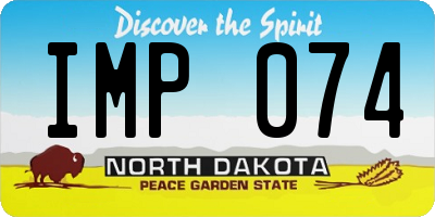 ND license plate IMP074