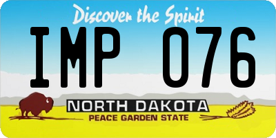 ND license plate IMP076