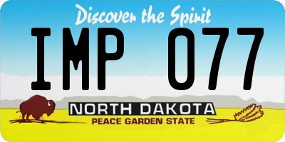 ND license plate IMP077