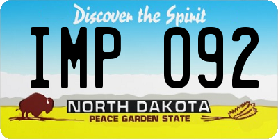 ND license plate IMP092
