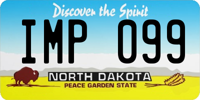 ND license plate IMP099