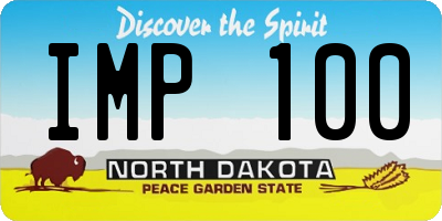 ND license plate IMP100