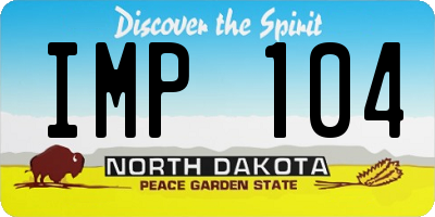 ND license plate IMP104