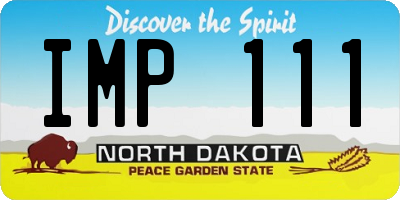 ND license plate IMP111