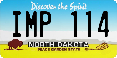 ND license plate IMP114