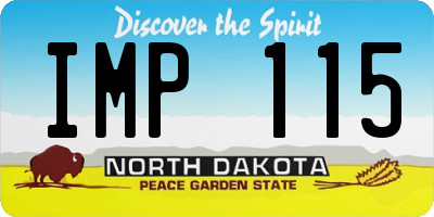ND license plate IMP115
