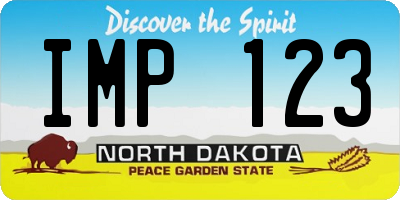 ND license plate IMP123