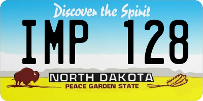 ND license plate IMP128