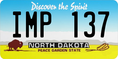 ND license plate IMP137