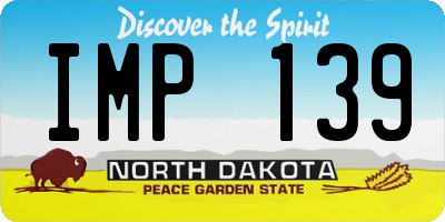 ND license plate IMP139