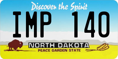 ND license plate IMP140