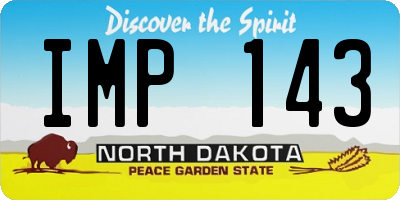 ND license plate IMP143