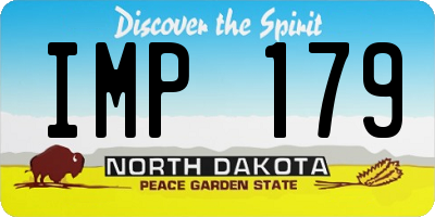 ND license plate IMP179