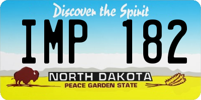 ND license plate IMP182