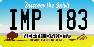 ND license plate IMP183