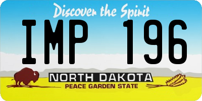 ND license plate IMP196
