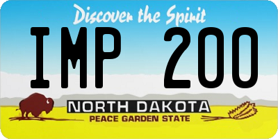 ND license plate IMP200
