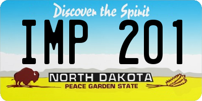 ND license plate IMP201