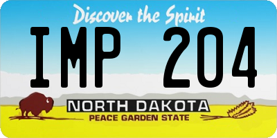 ND license plate IMP204