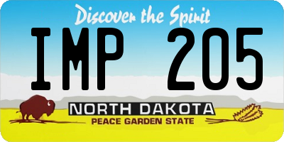 ND license plate IMP205
