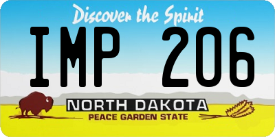 ND license plate IMP206