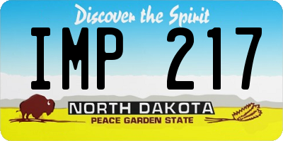 ND license plate IMP217