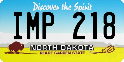 ND license plate IMP218