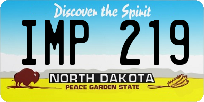 ND license plate IMP219